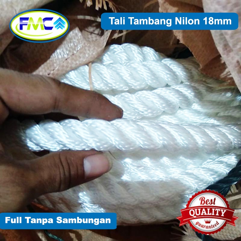 Tali Tambang 16mm 18mm Jumbo Tali Nilon Tali Nylon Tali Tambang Besar Tali Pengikat Barang Putih Tali Pengaman Tali Outbound Tali Ikat Hewan Tali Kapal