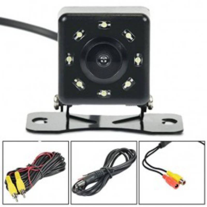 Kamera Belakang Mobil Car Rearview Camera 8 LED Nightvision - S8 - Blac