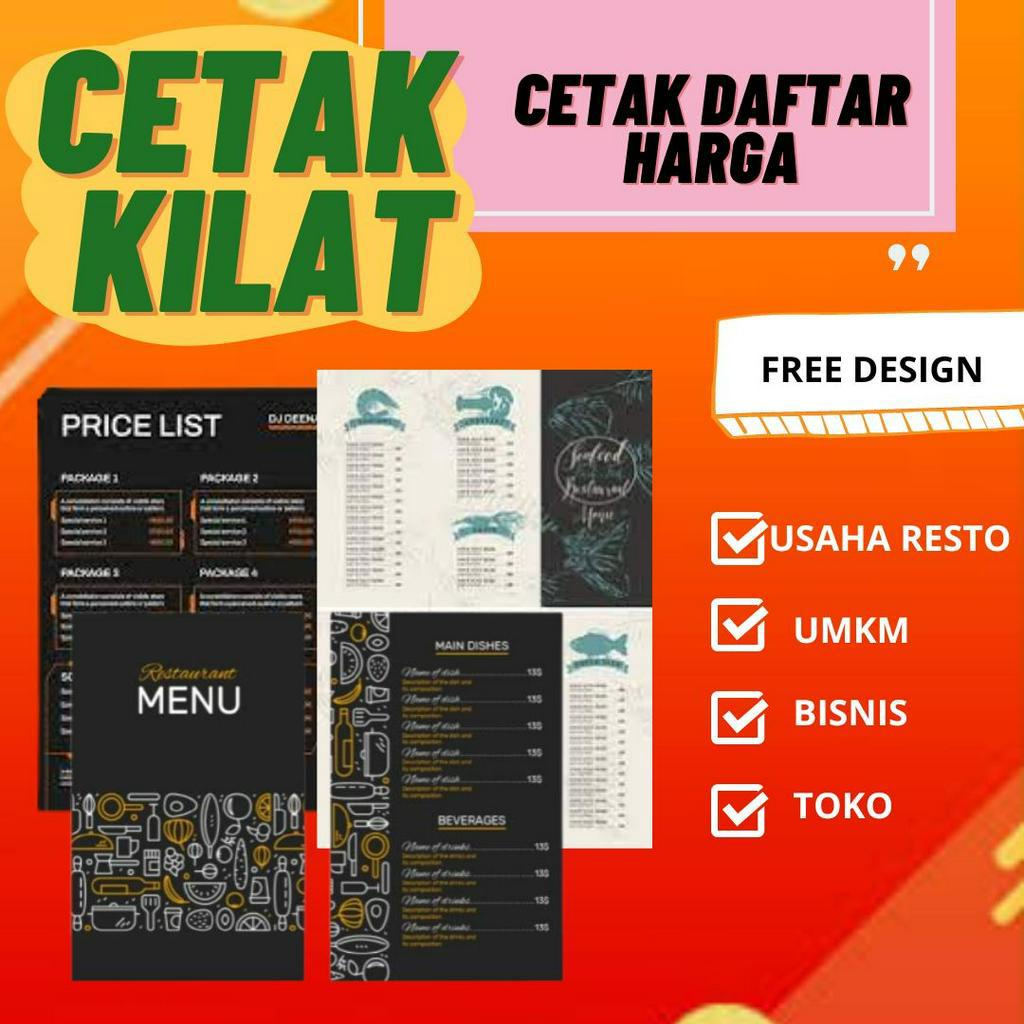 

[FREE DESIGN] CETAK DAFTAR HARGA PRICELIST PRICE BOARD PRICE BOOKLET