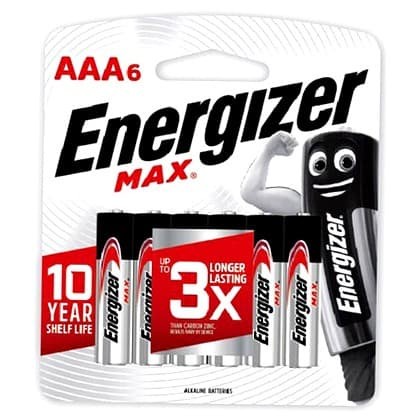 ENERGIZER BATTERIES E92 AAA BP6 MAX 6S