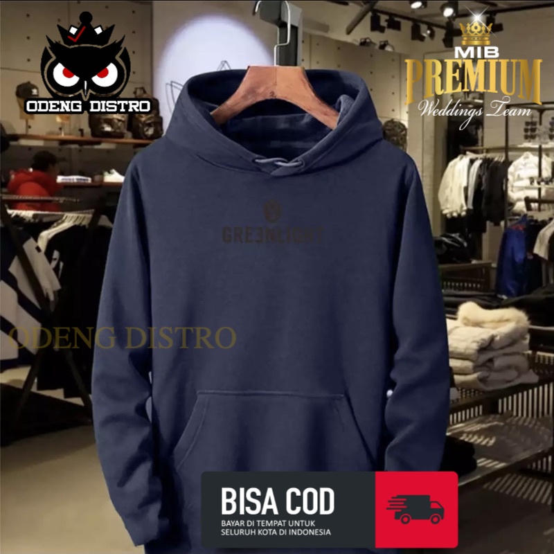 Hoodie Greenlight #2 Premium Black Jaket Sweater Basebal Varsity Distro Keren Kekinian Termurah Band