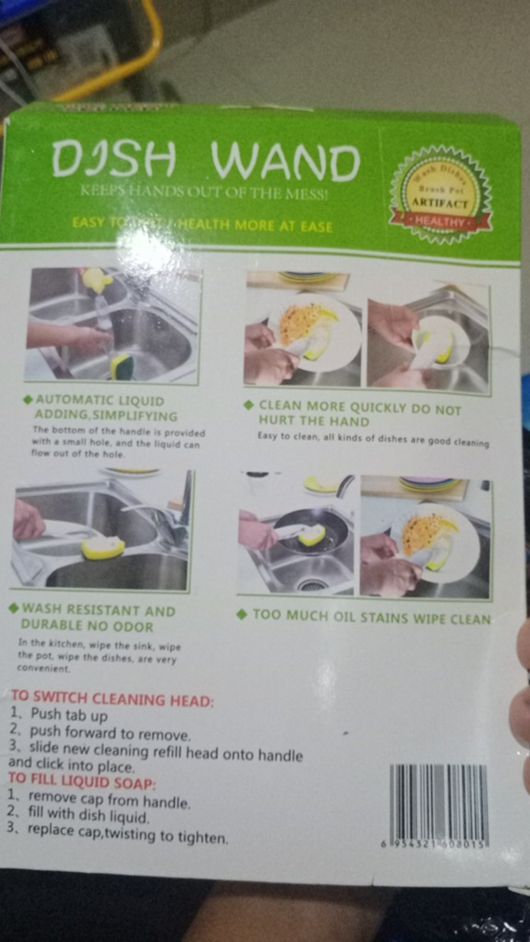 Alat Pencuci Piring Sikat Cuci Piring Dish Wand - Bening