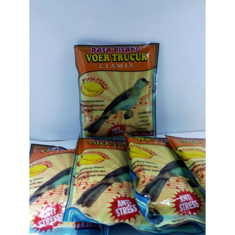 Voer trucuk / pakan burung ciamix / pakan burung trucuk rasa pisang