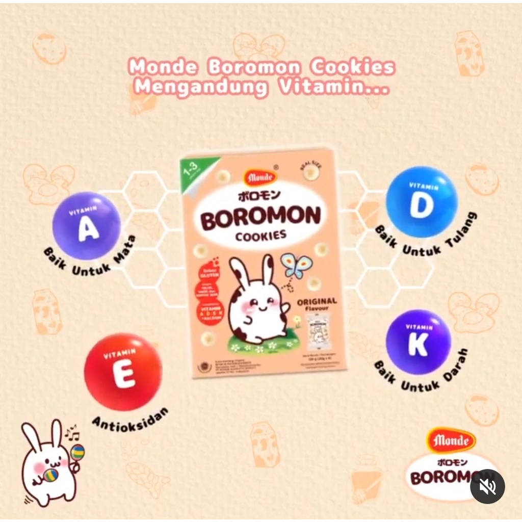 MONDE Boromon Cookies - Cemilan Biskuit Anak - Snack Sehat Bayi Anak - Wafer / Multigrain