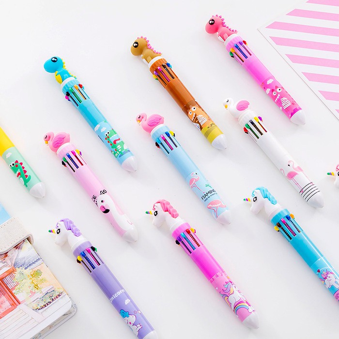 

Pulpen 10-Warna dengan Hiasan Kepala Hewan