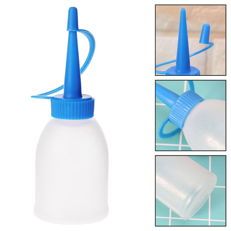 CRE  30ml Industrial Glue Gel Oil Ketchup Plastic Squeeze Bottle Jet Dispenser w/ Cap