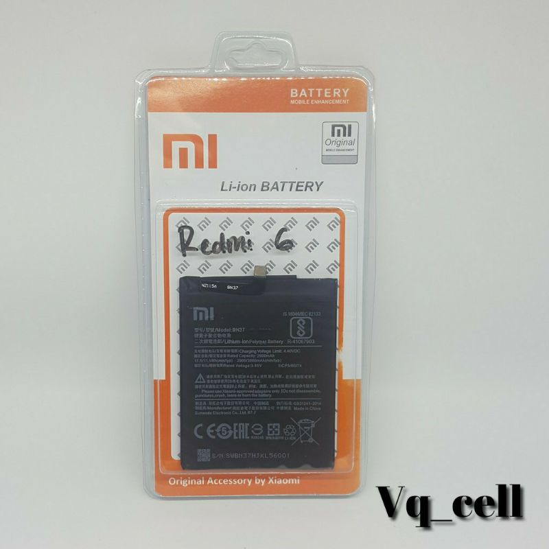 BATERAI BATRE XIAOMI REDMI 6 REDMI 6A BN37 ORIGINAL BN 37 BATTERY