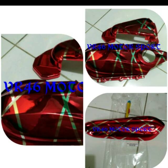 Paket beat esp merah xxx tutup knalpot beat esp + cover cvt beat esp + Tutup filter beat esp