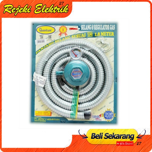 Quantum QRL 032 Paket Selang 1,8 Meter &amp; Regulator Gas - Berkualitas