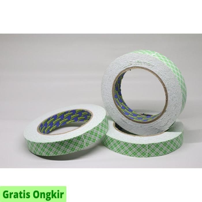 DOUBLE TAPE PUTIH BATIK 20MM 5YARD - ISOLASI PUTIH BATIK - FULL TAPE FOAM SUNFINE