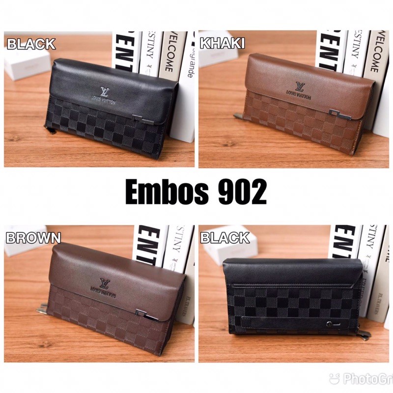 handbag LV 902 clutch LP pria dan wanita 2resleting impor asli best seller