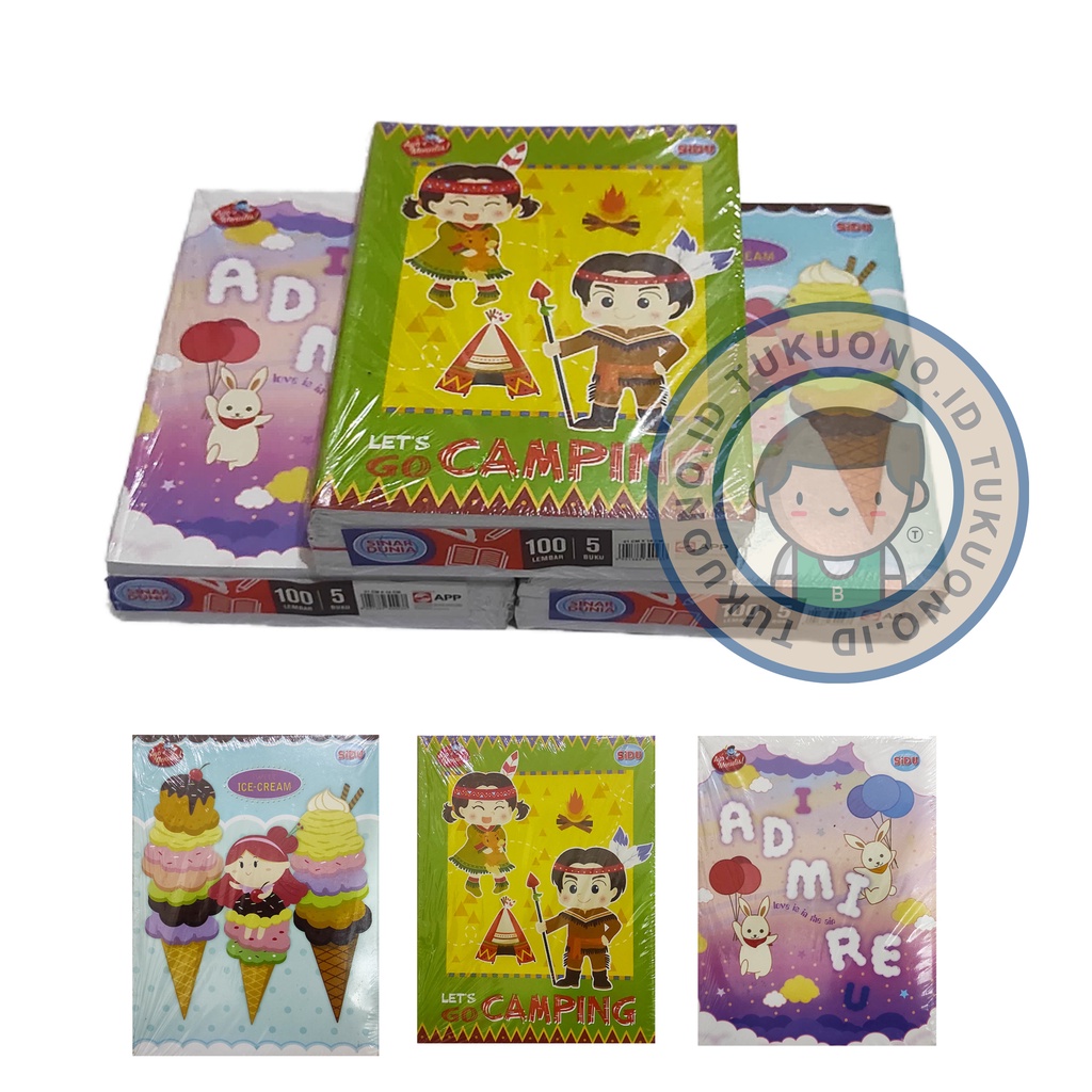 

(1 PACK) SIDU BUKU TULIS 100 Lembar | 1 PACK isi 5 Buku | KWARTO