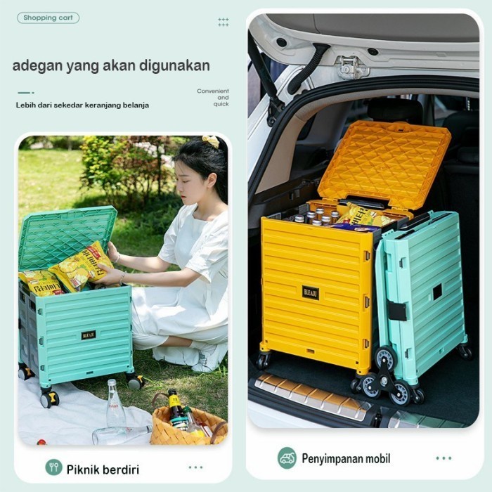 Trolley Troli Box Kotak Stroller Dorong Lipat Anjing Kucing Cargo