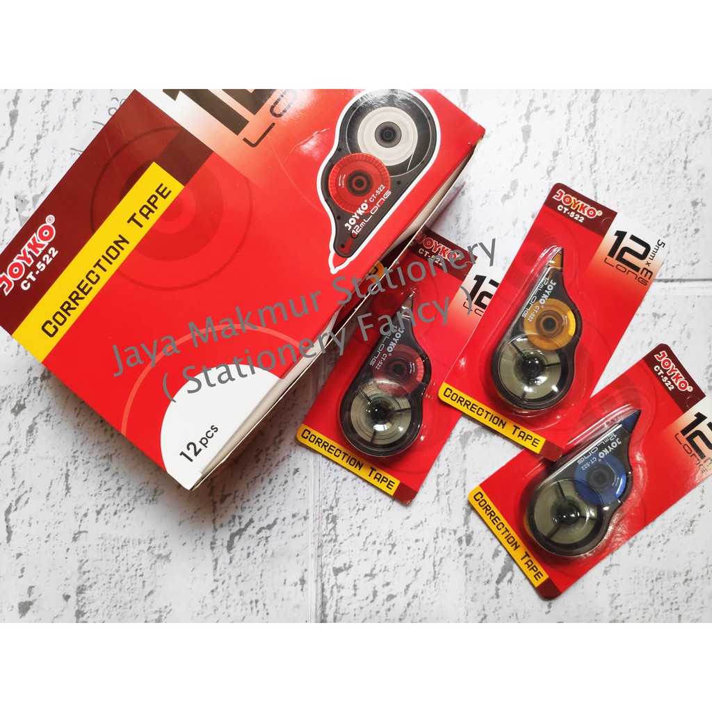 Correction Tape/ Tip-ex Tape 12 meter Joyko CT-522 (Eceran)