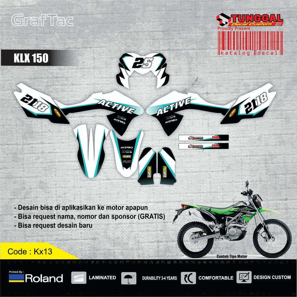 DECAL KLX150 BF D TRACKER 150 - merah