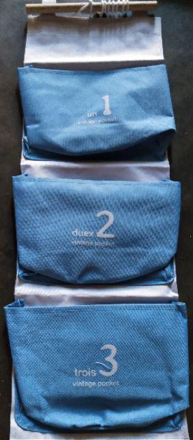 Pouch Gantung 3 Sekat Storage Bag (dilengkapi Tali Dan Kayu) P30