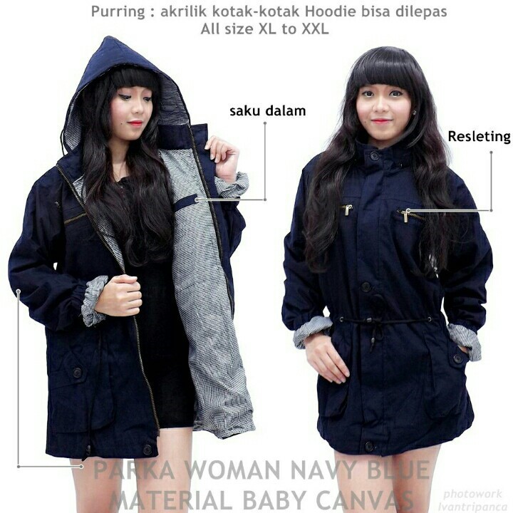 Jaket Parka Wanita Premium Jumbo /Jacket Parka Cewe Jeket Jumbo Big Size XXL - XXXL