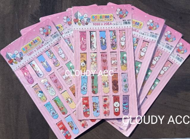 Pembatas buku magnet BTS BT21 stik note model KPOP magnet pembatas bacaan magnet nempel prkatis