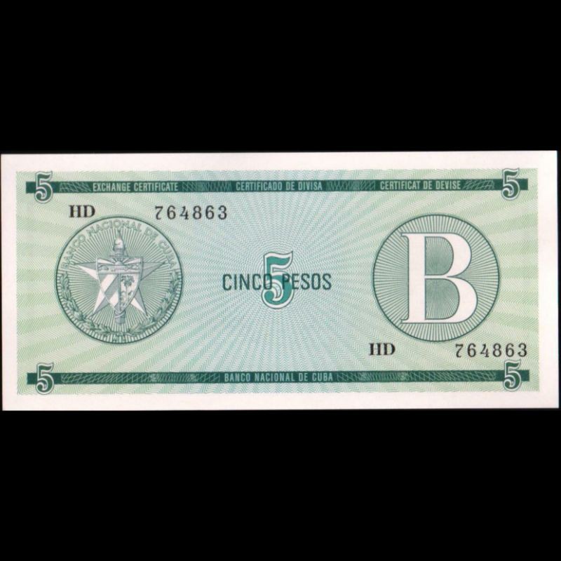 Uang Kuno Luar Atau Asing 5 Pesos Cuba B Series Tahun 1985