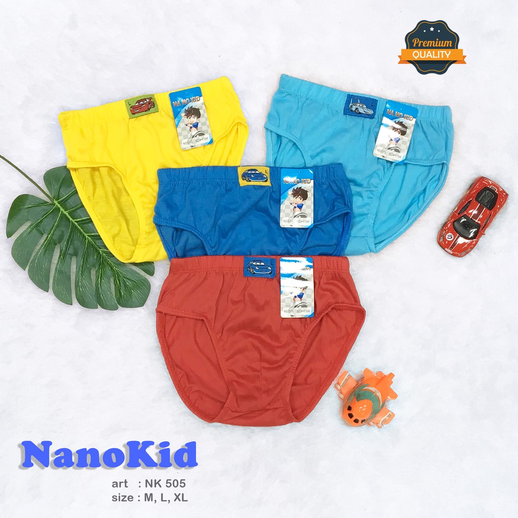 NANOKID | Celana Dalam Anak Cowok LABEL TENGAH / POLOS / art NKK 505