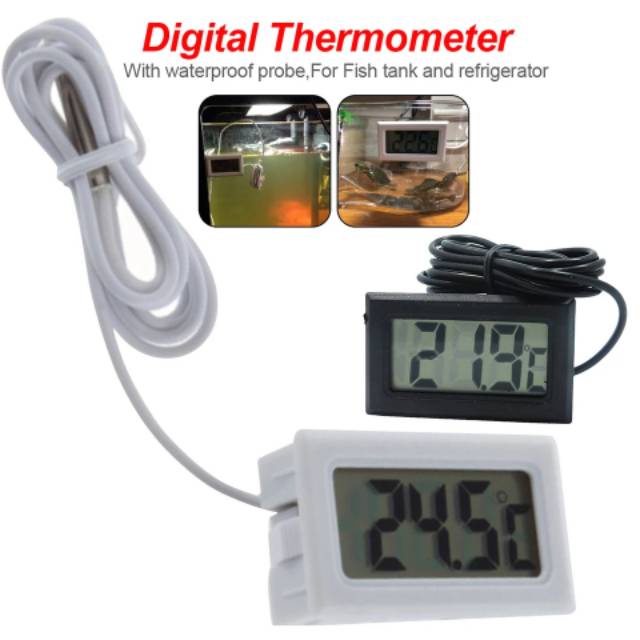 Pengukur Suhu Mini LCD Digital Thermometer Freezers Coolers Aquarium