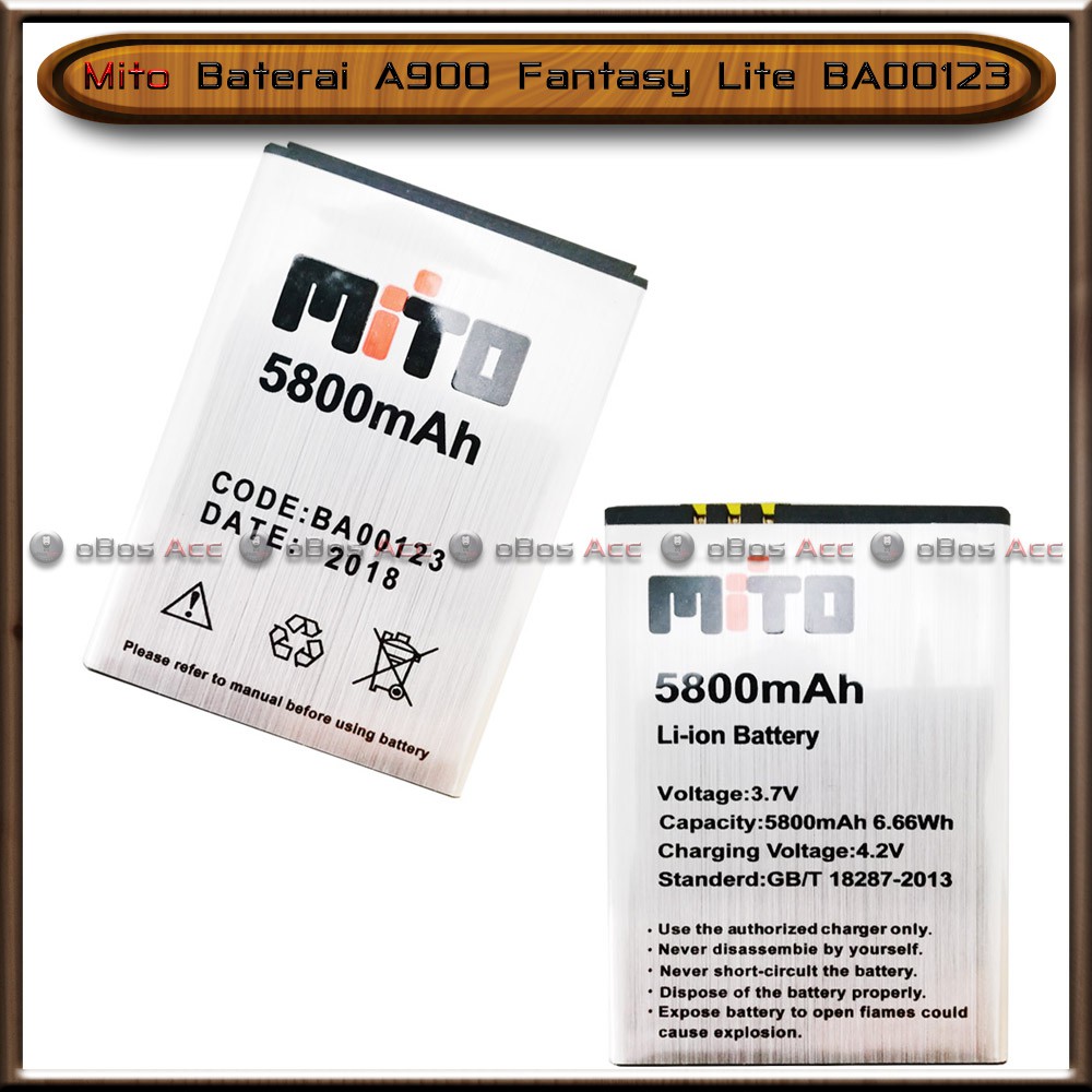 Baterai Mito A900 Fantasy Lite BA00123 Double Power Batre Batrai HP