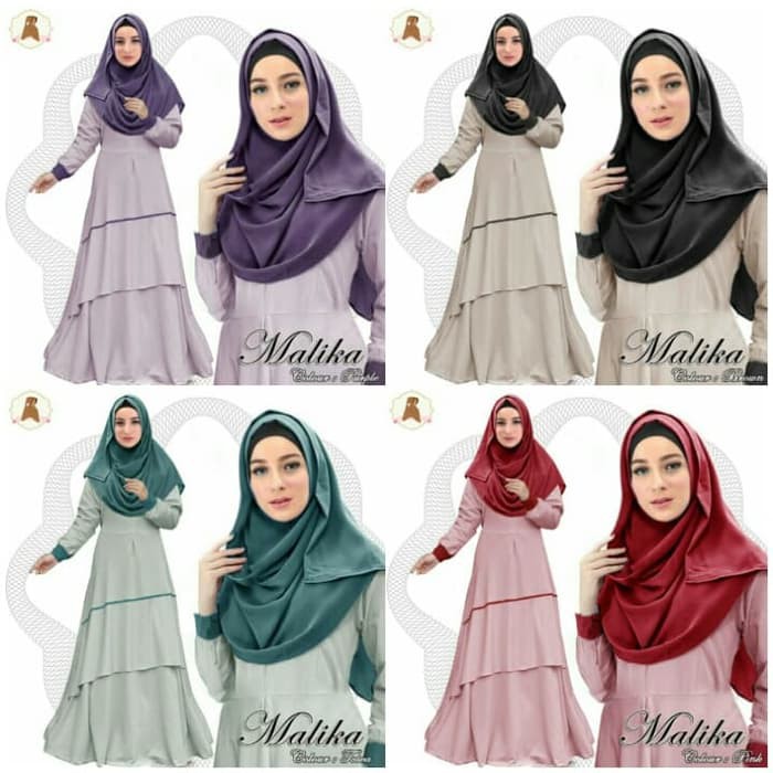 NISSA SABYAN  Gamis Kebaya Pesta Malika Jumbo Ori, Baju Pesta Gamis Brukat - Maroon