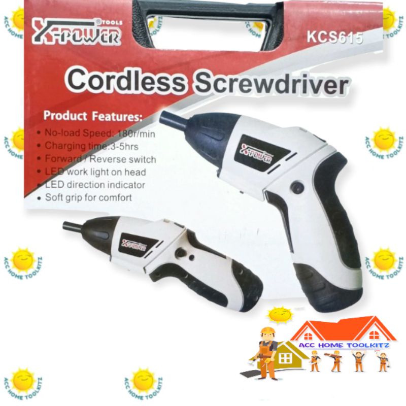 X-POWER CORDLESS SCREWDRIVER Obeng Baterai Cas / Bor Tangan Mini Multifungsi Kerajinan Tangan