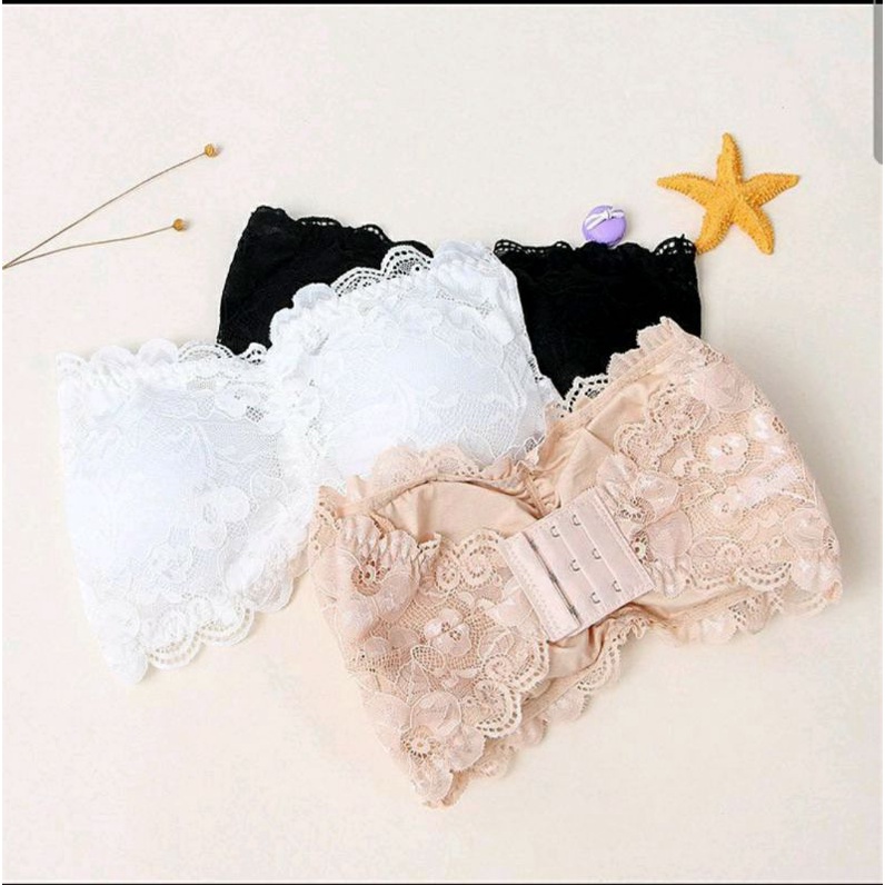 Bra Crop Kemben Renda/Lace Renda Brukat/Import