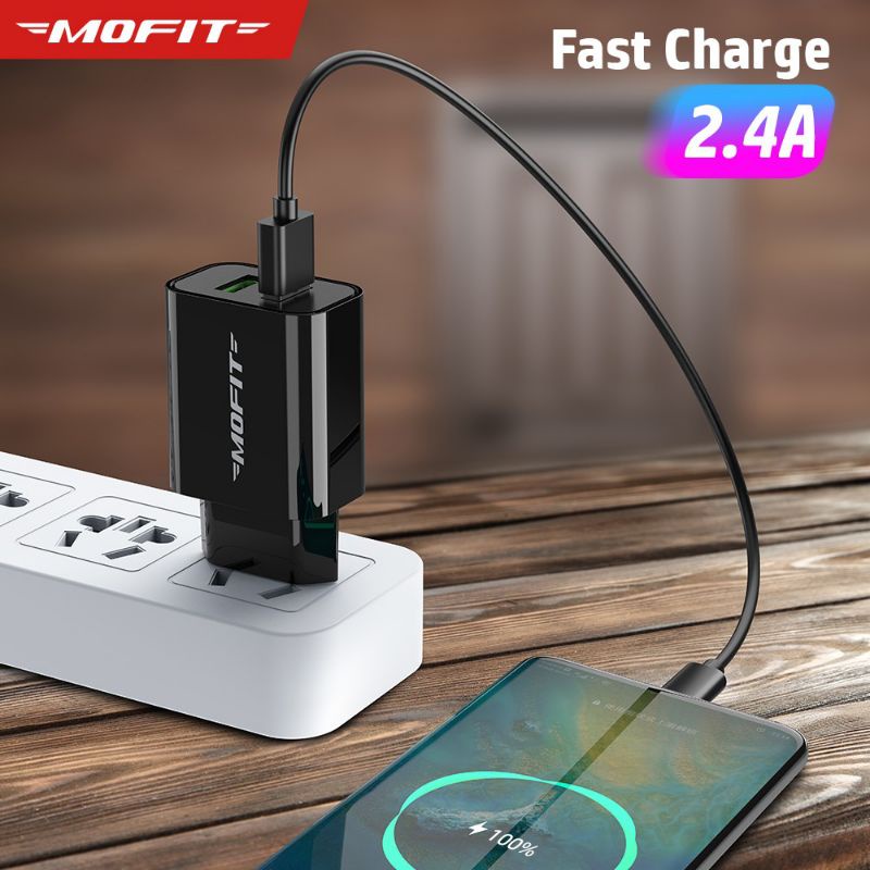 Mofit Charger Adaptor Dual USB Fast Charging. 2.4A