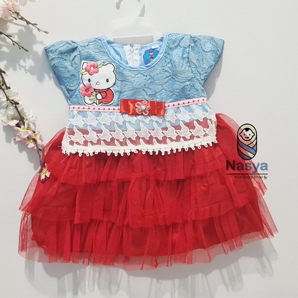 [KK-021] Gaun pesta anak bayi perempuan / Dress renda bayi keren usia 0-6 bulan