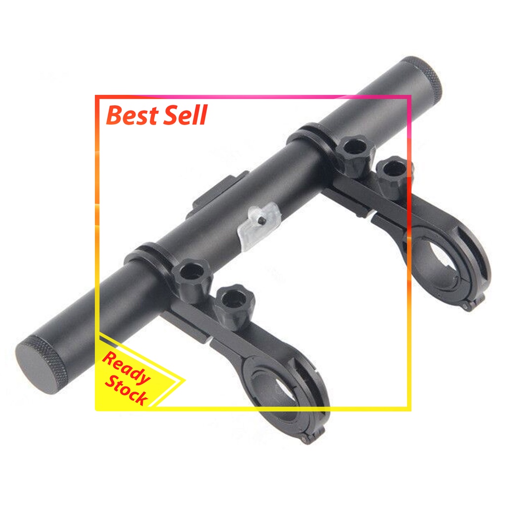 MTB Bike Handlebar Extender w/ Light Rechargeable Double Extension Bracket