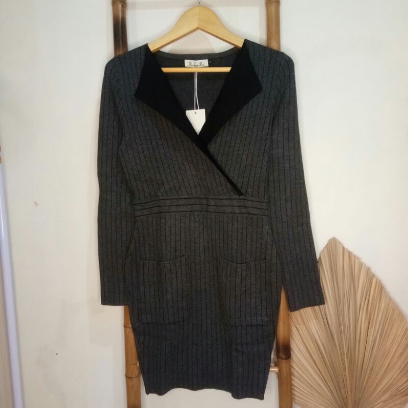 knit dress press body | Dress rajut | dress lengan panjang | dress pendek | dress formal