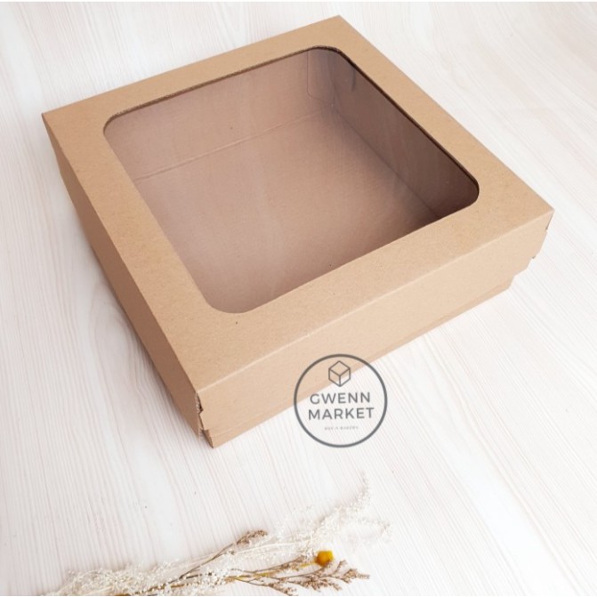 

Top Bottom Mika Per 5Pcs 22x22x8 Corrugated Box Eflute Dus Kue Dus Corrugated