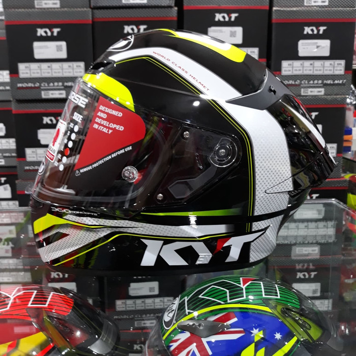 Helm KYT TT Course Motif Grand Prix Black / Yellow