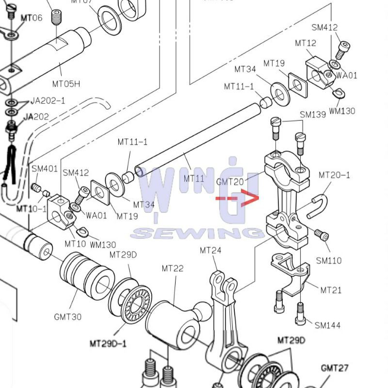 MT20 SIRUBA C007 Angka 8 Looper Mesin Jahit Overdeck