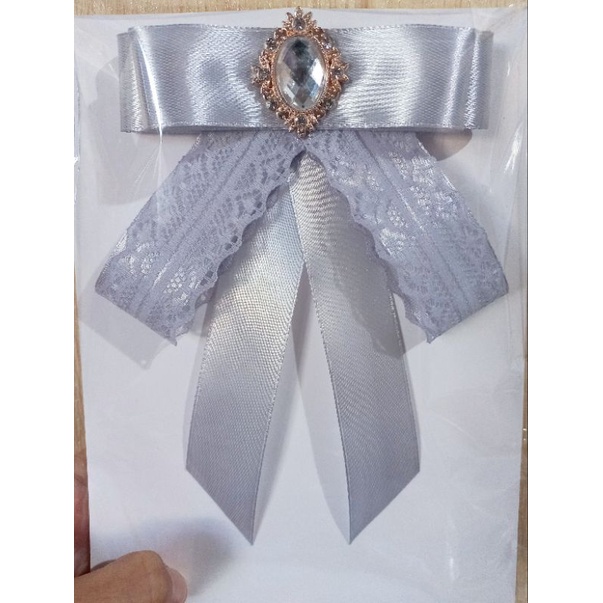 korean ribbon brooch pita aplikasi dekorasi