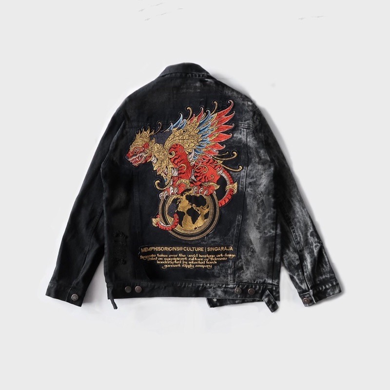 DENIM JACKET - SINGARAJA (RIPPED) Memphis Origins