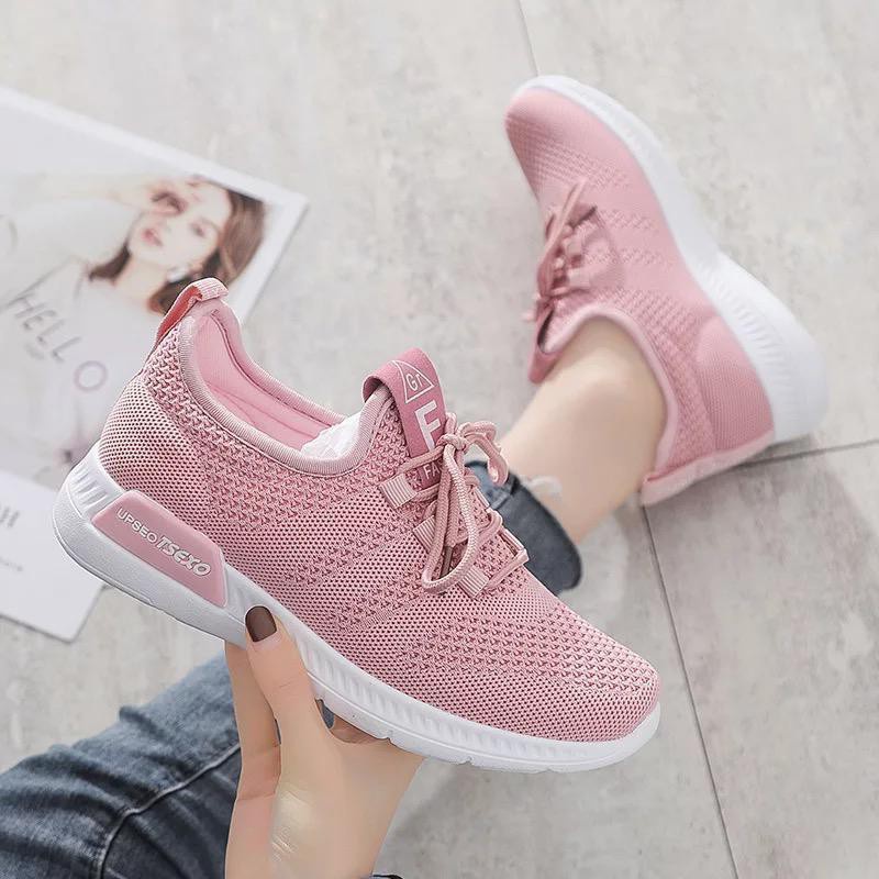 SEPATU SNEAKERS WANITA SANTAI SPORT SUPER BOUNCE SEPATU SNEAKER CEWEK SEPATU OLAHRAGA CEWE IMPORT-PINK