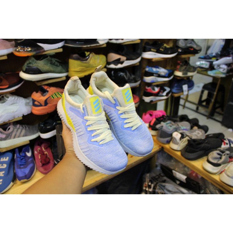 sepatu cewek adidas alphabounce blue yellow