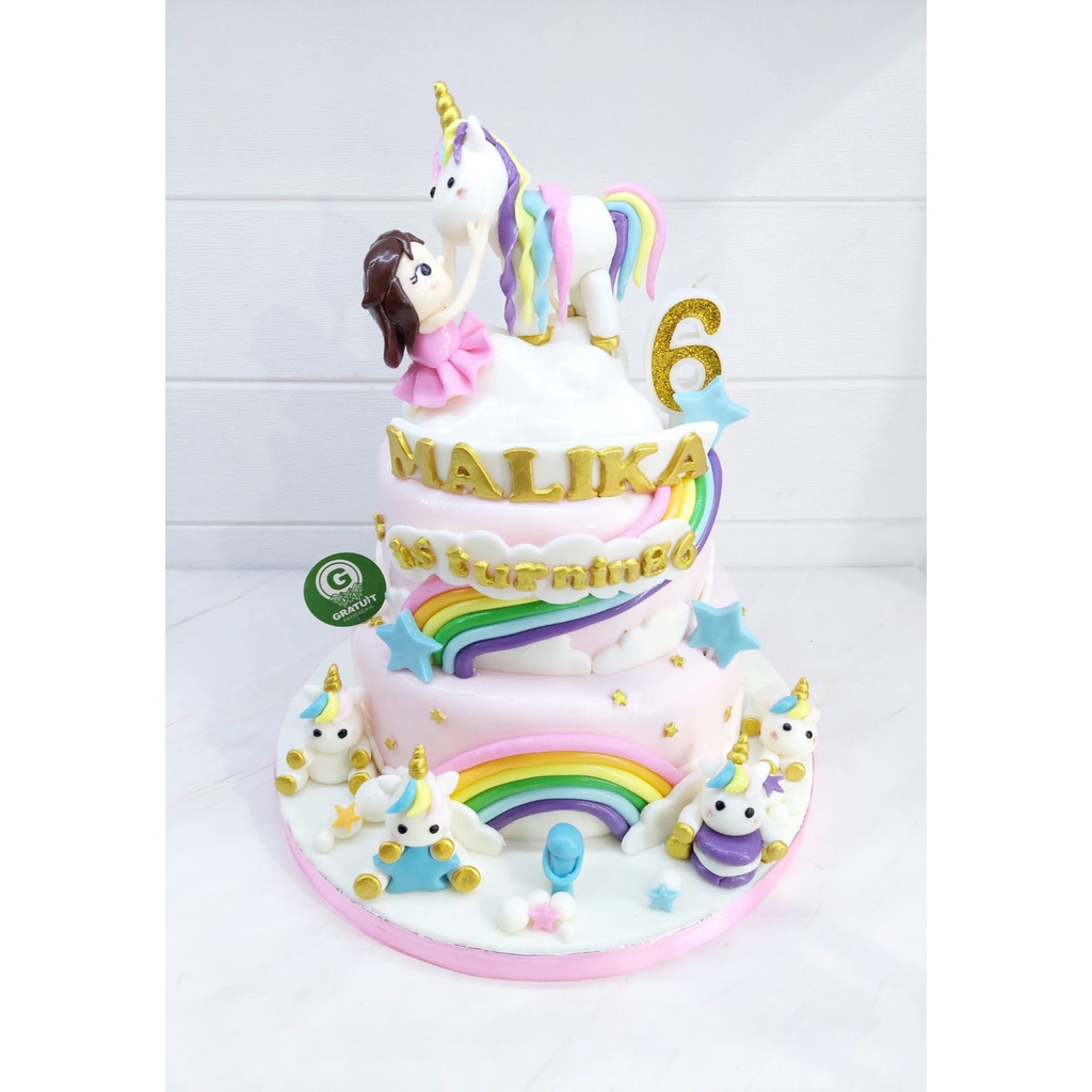 

kue ulang tahun unicorn ukuran 20 + 15 cm