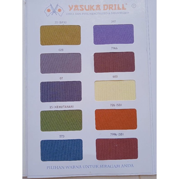 kain drill / bahan celana YASUKA DRILL