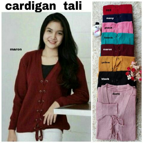 CARDIGAN TALI RAJUT SEKER BAHAN RAJUT FIT L TERMURAH