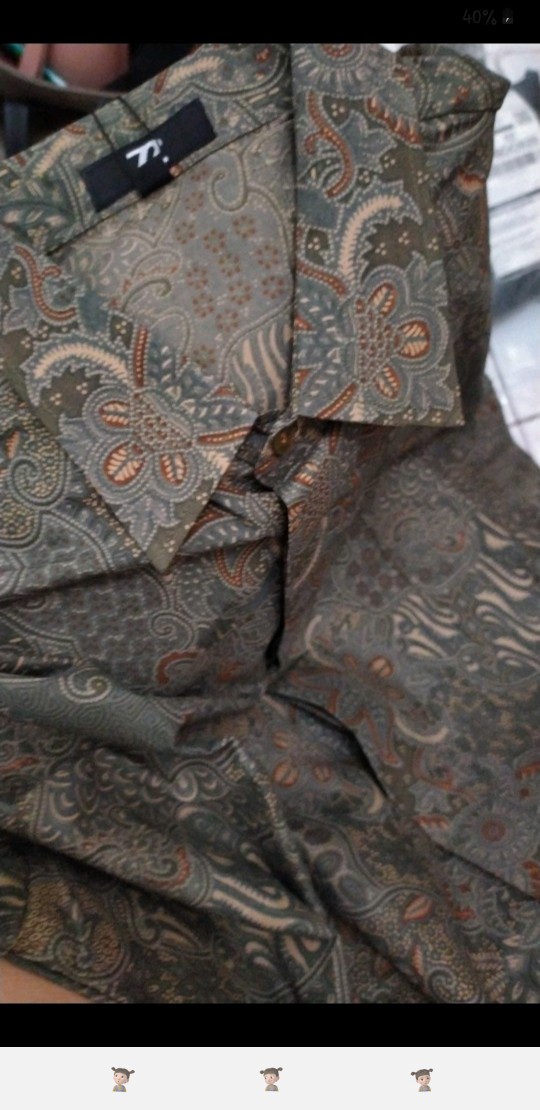 Kemeja Batik Pria Lengan Pendek Motif Sekar Jagad Hijau Warna Alam 724415 Cap 72