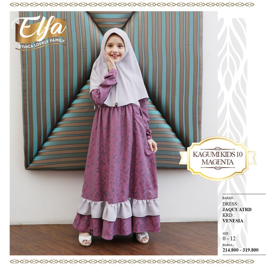 GAMIS ANAK TERBARU 2021 ETHICA KAGUMI KIDS 10 MAGENTA