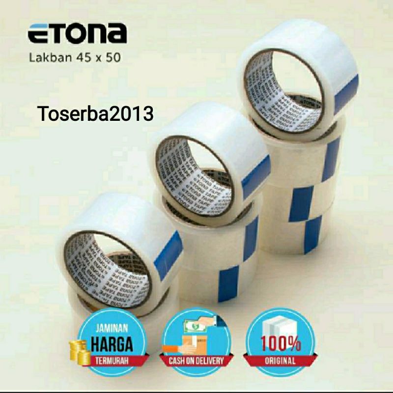 

Lakban ETONA Bening 2 Inch 72 Yard 45 Micron Lebar 45 mm Sangat Lekat