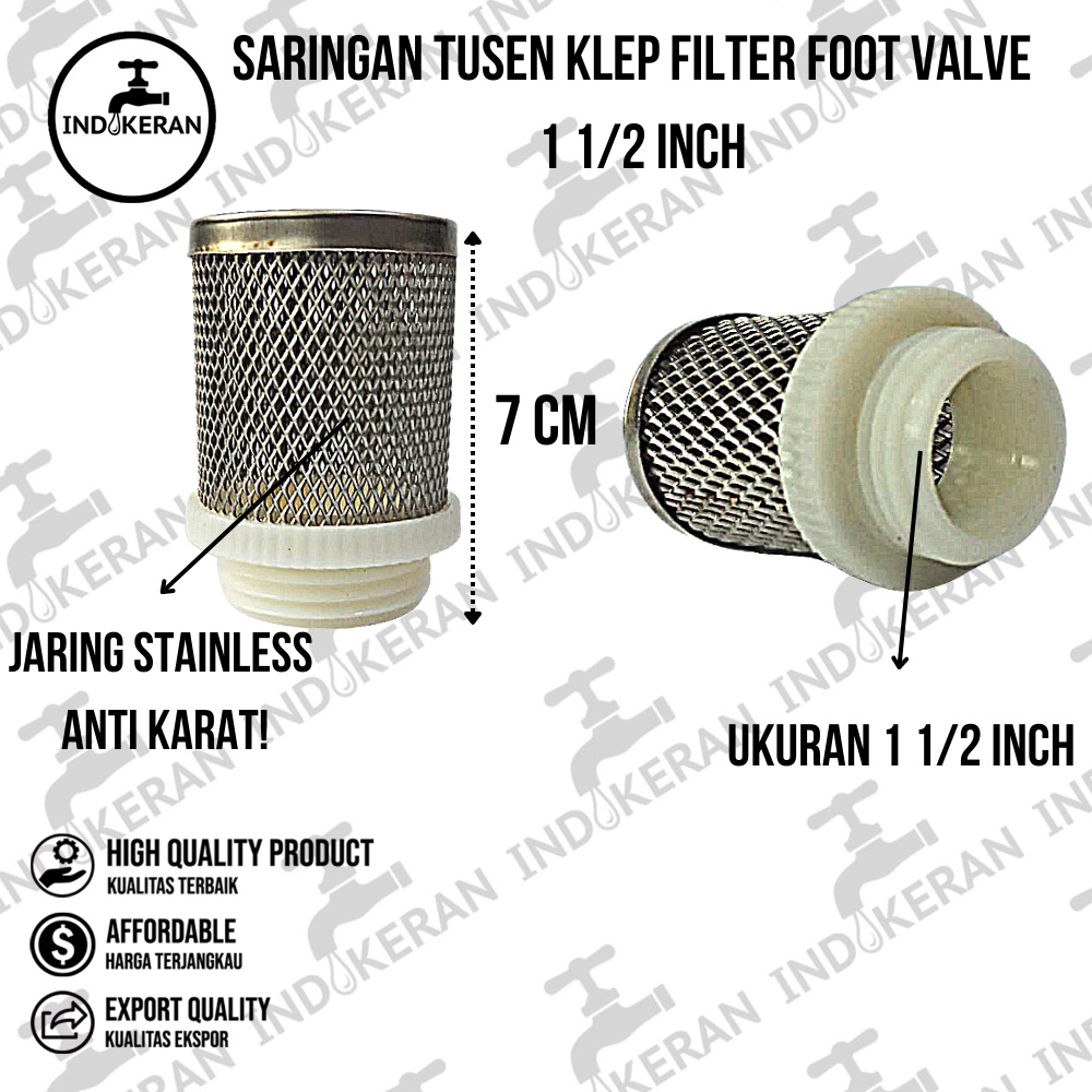 INDOKERAN - Saringan Tusen Klep Filter Foot Valve - 1 1/2 Inch