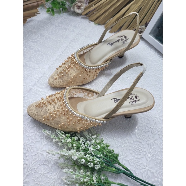 sepatu wedding wanita Rachel nude tali 5cm lancip