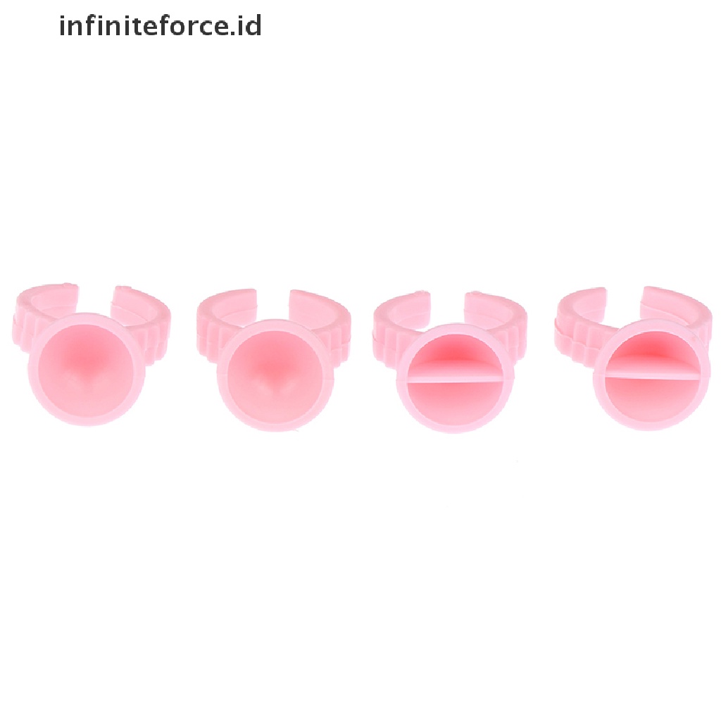 (Infiniteforce.Id) 100pcs / Set Cincin Holder Lem Extension Bulu Mata Sekali Pakai