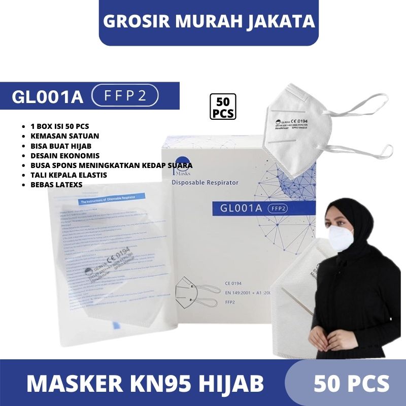 Masker KN95 Headloop Disposable Respirator 1 Box isi 50Pcs